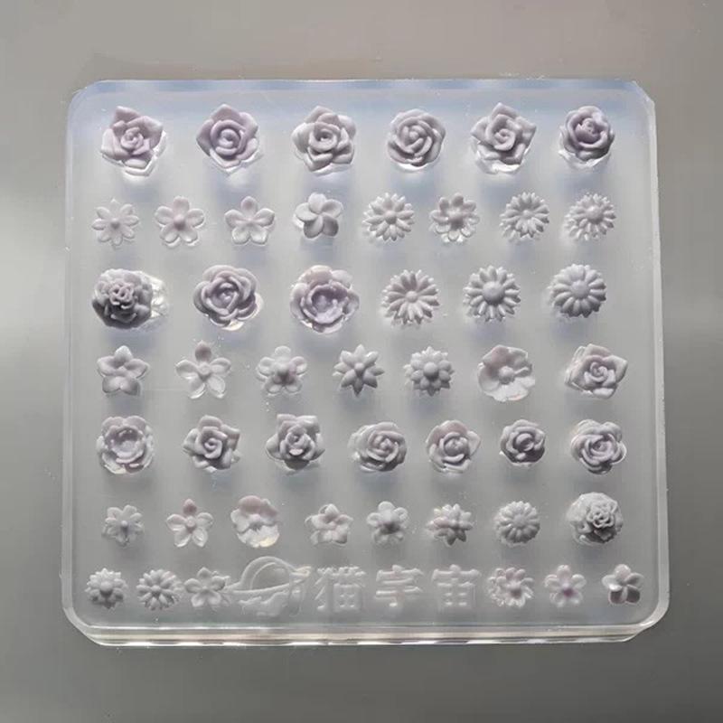Stampo Mini Fiore 3D in Silicone con Motivi di Rose Antiaderente Facile da Usare Perfetto per Nail Art Fai da Te Scultura Sagoma in Silicone