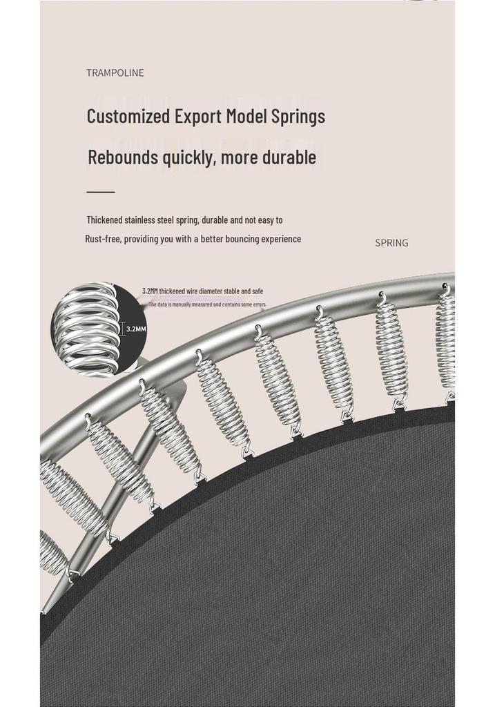 Indoor/Outdoor Kids Fitness Trampoline - Large Round Bouncing Bed for Home and Commercial Use
