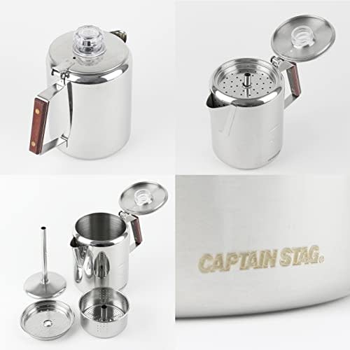 Captain Stag 18-8 Stainless Steel Percolator 3 Cups M-1225