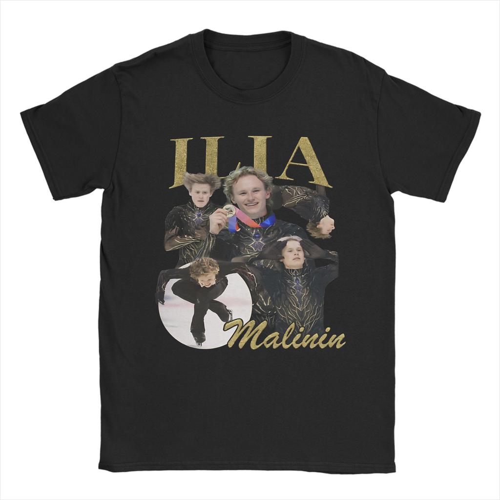 Ilia Malinin Quad Jump Legend QUAD GOD Accessori Unisex T-shirt da Donna Maglietta in Cotone Top con Stampa Grafica Tshirt