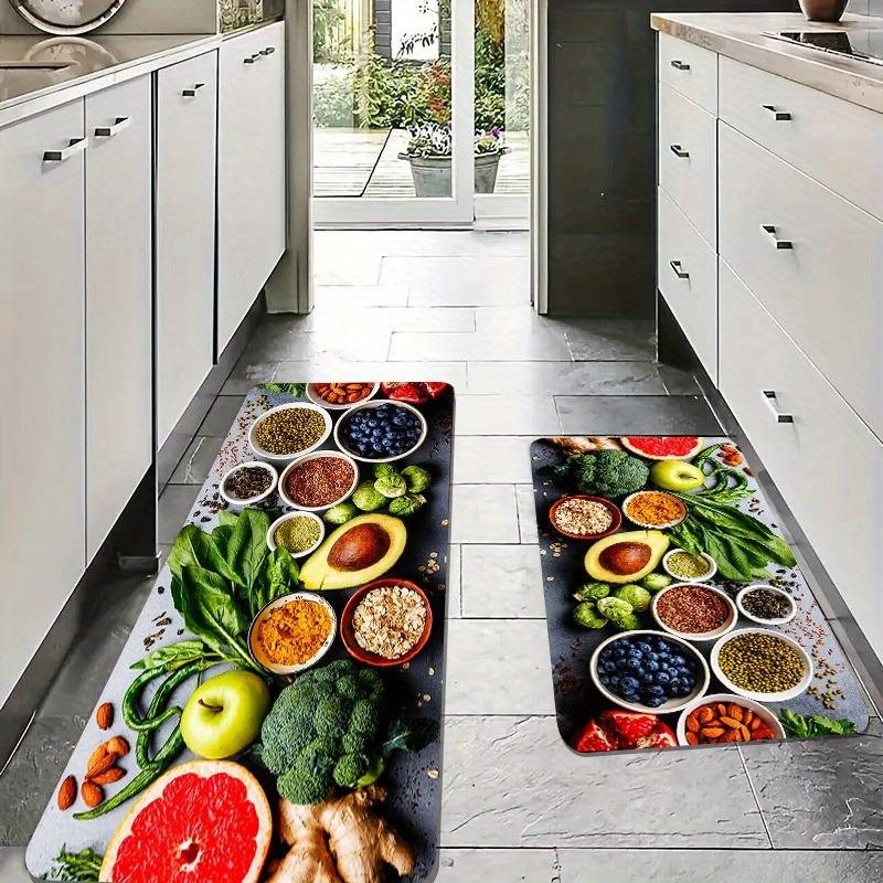 1PC Vegetables pattern Kitchen Rugs Non-Slip Door Mats Pop design Living room Rugs Bath Mat Carpet for Home Sink Laundry Decor