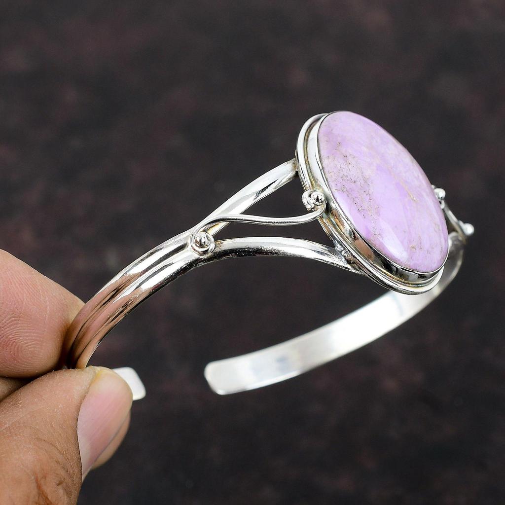 Phosphosiderite Bangle 925 Sterling Silver Cuff Bracelet Natural Gemstone Jewelry Adjustable Bangle Handmade Designer Jewelry Gift For Women