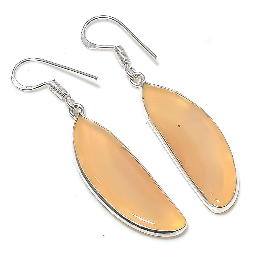 

Серьги ручной работы из стерлингового серебра 925 пробы с натуральным агатом Монтана, размером 1,97 дюйма, L6m32