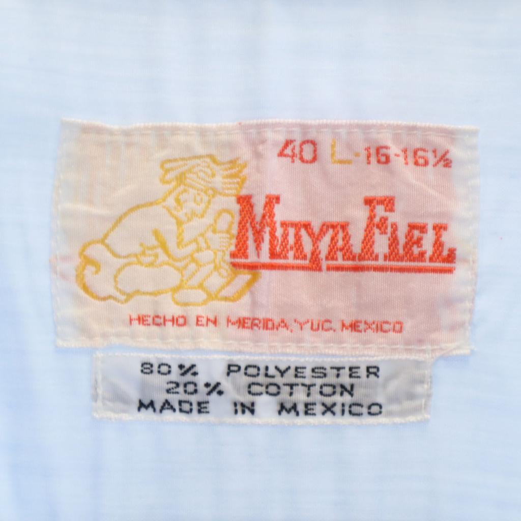 70s 80s Vintage Short Sleeve Open Color Cuban Shirt L Light Blue Men's Used