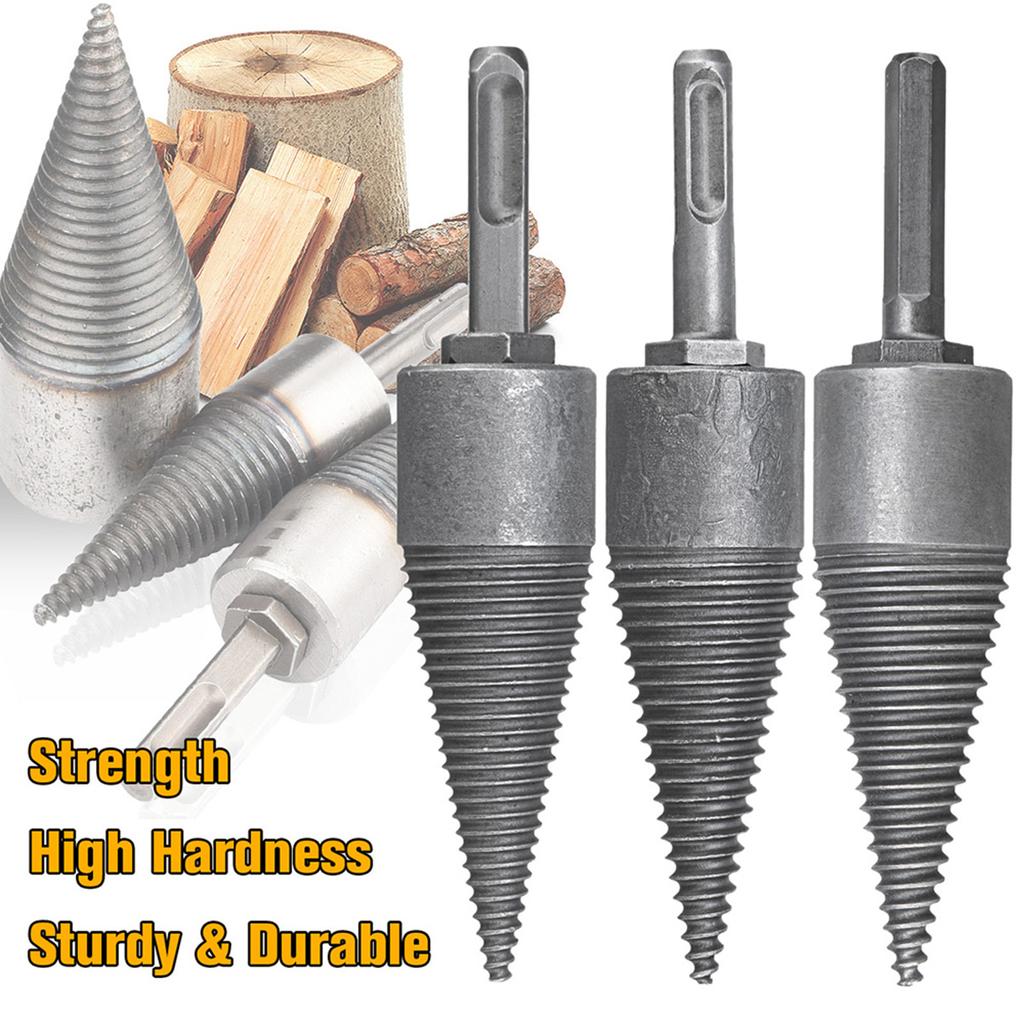 Log Wood Splitting Electric Hammer Drill Bit Splitter Cone Firewood Split