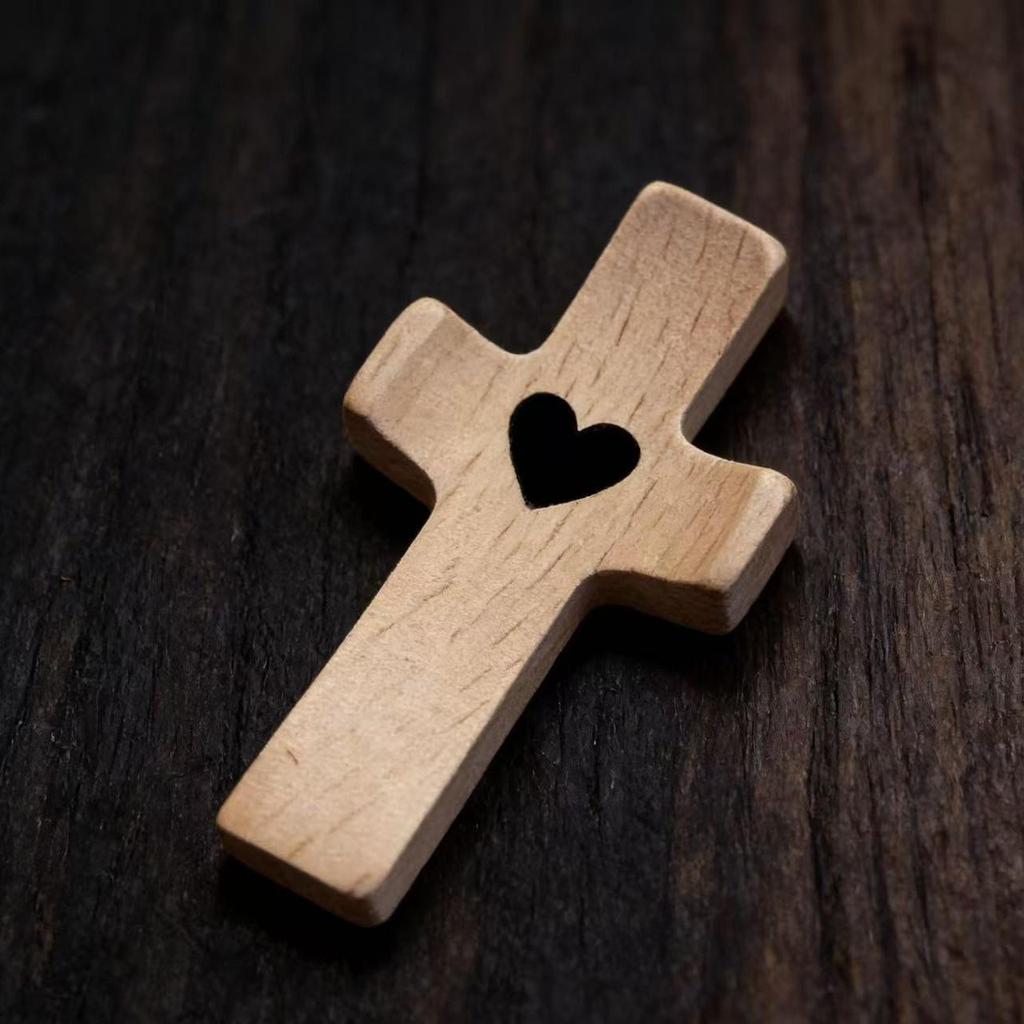 American Black Walnut Wood Cross Handle Piece - Easter Gift