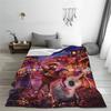 C-Coco Day of The Dead Cartoon Blanket Guitar Thankgiving Flannel Throw Blankets Bedding Portable Soft Warm Multifunction Quilt