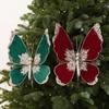 Multicolor Butterfly Ornament Flocked Fabric Flocked Butterfly Decor  For Xmas Holiday