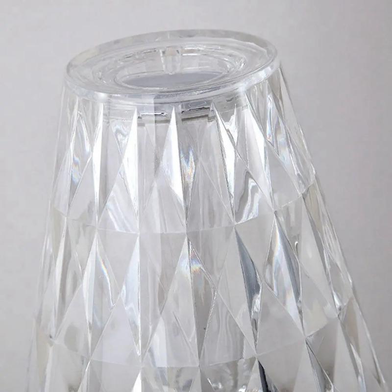 Lampă de masă acrilică modernă simplă delicată reîncărcabilă USB lămpi de birou cu atingere decorare dormitor LED lumină de noapte în formă de diamant