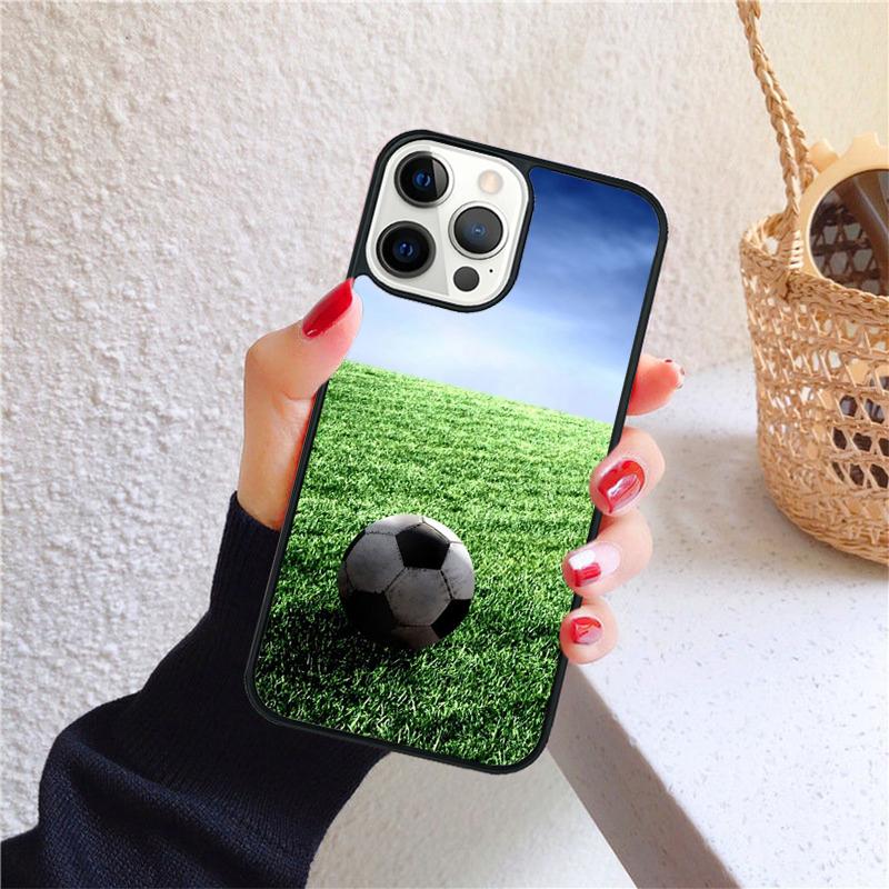 Football Field Green Phone Case for iPhone 17 Air 16 PRO MAX 15 14 PLUS 12 11 13 Back Cover Fundas Shell Coque