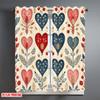 2D Flat Printing 2pcs Curtain Window Curtains Valentine's Heart Flowers Digital Printed Polyester Drapes Party Decorations