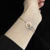 Titanium Steel Number Link Bracelet Gold Silver for Women Office Hand Jewelry Gifts