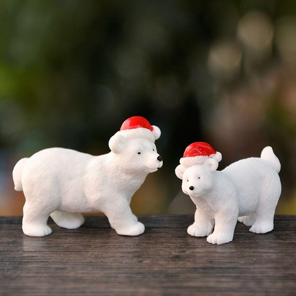 Desktop Decoration Garden Decor Craft Ornament DIY Accessories Polar Bear Figurines Christmas
