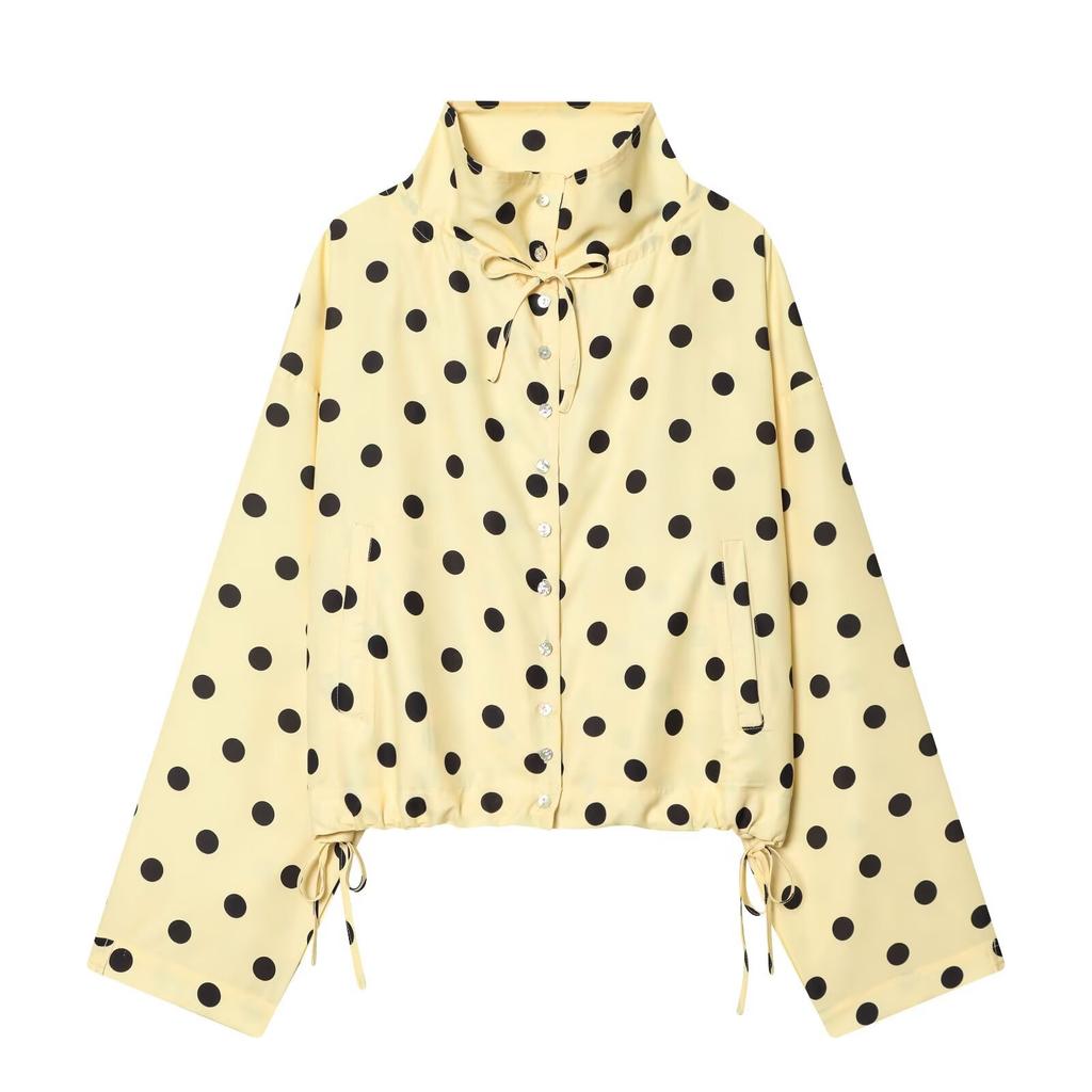 New European and American casual style loose high-collar polka dot jacket 4341730