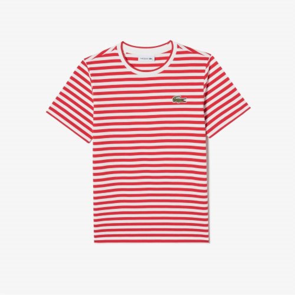 

LACOSTE Женская футболка в полоску с коротким рукавом [красный] 038