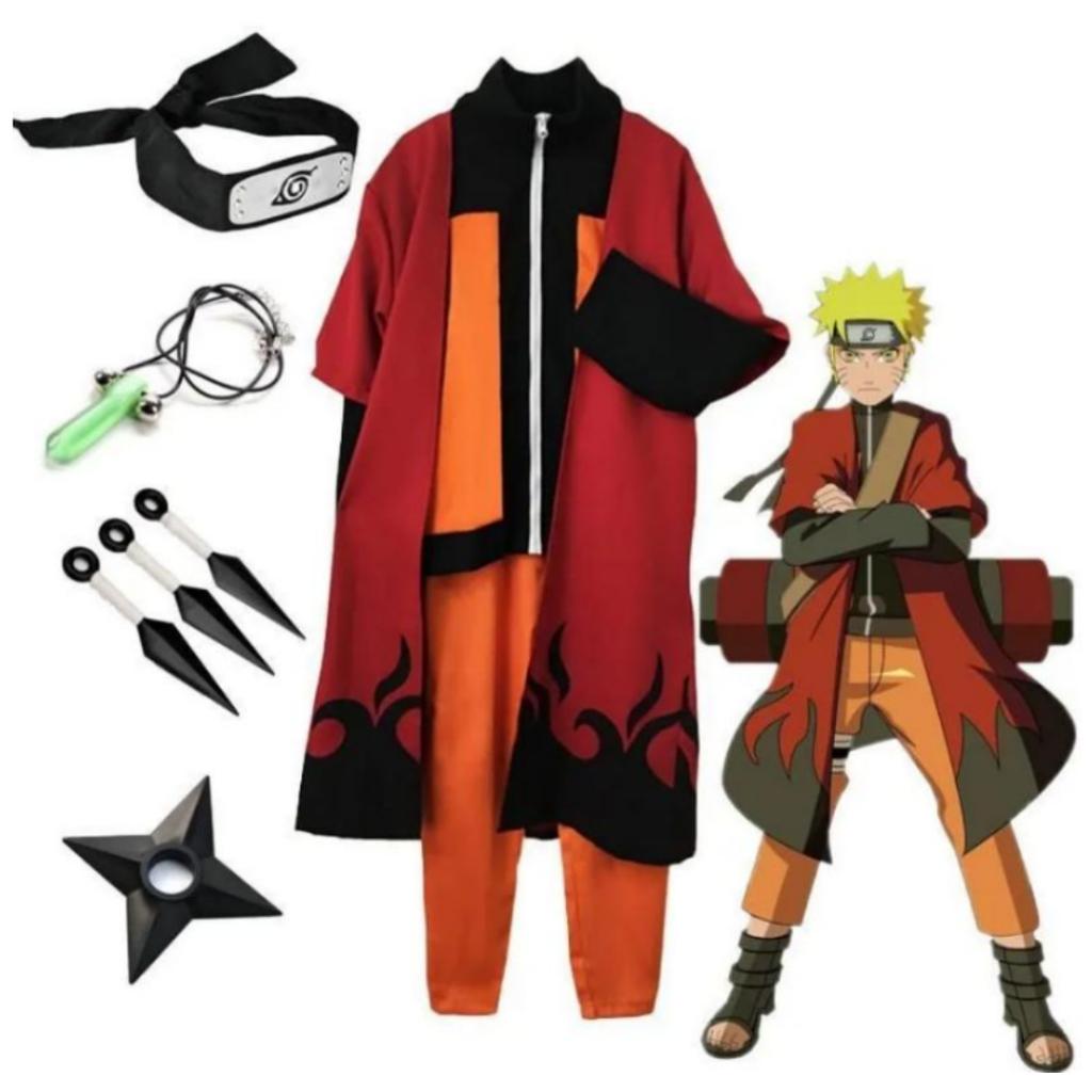 Uzumaki Akatsuki Cosplay Boys Girls Uzumaki Jacket Pants Headband Wig Props Child Uniform Kunai Halloween Costume