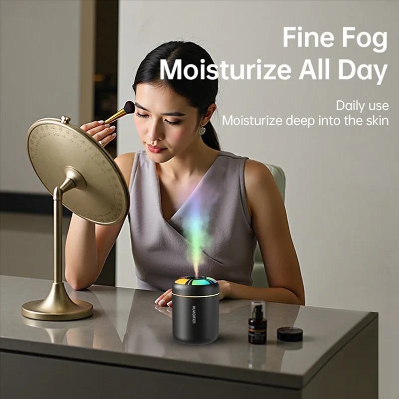 New Humidifier Household Car Fog Volume Mute Small LED Colorful Atmosphere Lamp Desktop Mini Humidifier For Bedroom Office Car