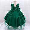 Infant Big Bow Trailing Baby Dress Costumes Kids Clothes Princess Party Wedding Dresses for Baby Girls 1st Year Birthday Dress