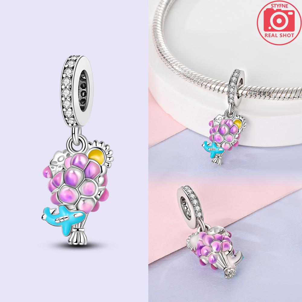 Copper Charms Original Pink Zircon Heart Butterfly Castle Rabbit Beads Fit Bracelet Women Accessories Diy Jewelry Gift