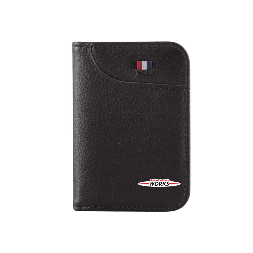 Para MINI Cooper JCW WORKS R55 R56 F55 F56 R57 R58 R59 R60 Logo del Coche Tarjeta de Crédito Licencia de Conducir Organizador Bolsa de Almacenamiento Cartera Decoración sfzkd77