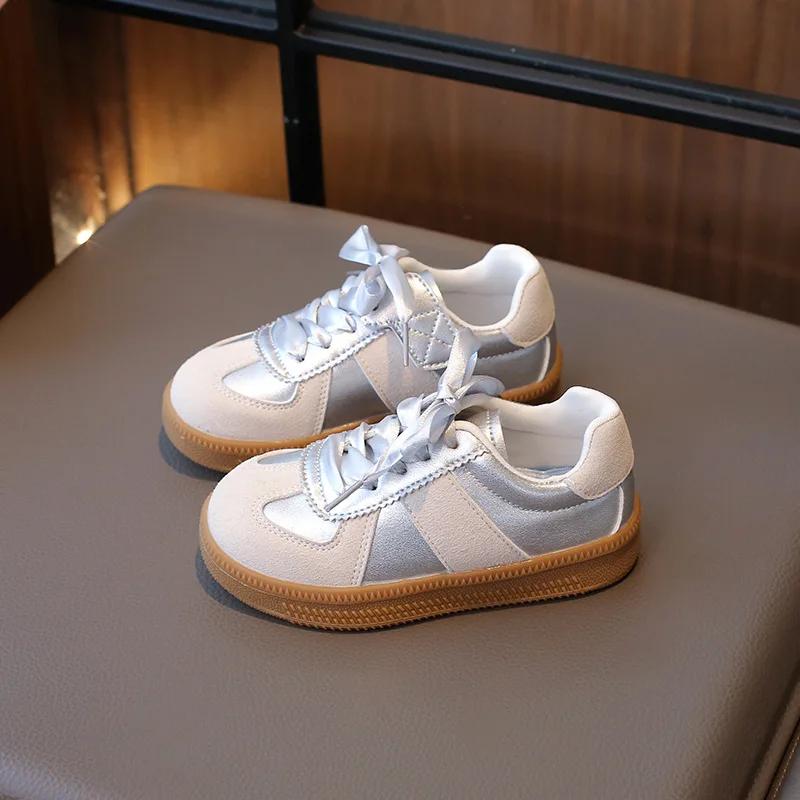 Children Tennis Shoes Girls School Causal Shoes New Fashion Patchwork Kid Running Sneakers for Boys Versatile Non-slip Hook Loop