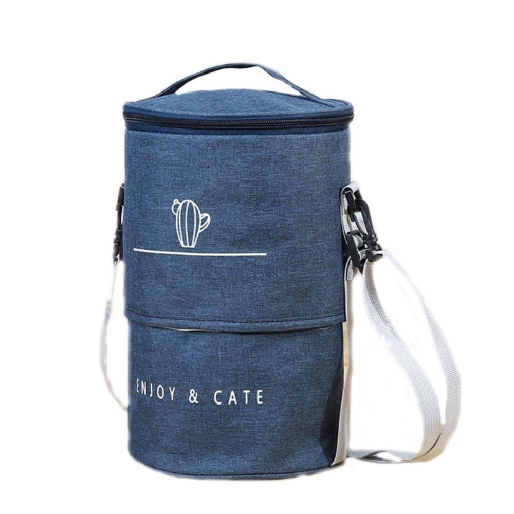 Oxford Cylinder Insulated Lunch Box Bag Aluminum Foil Thermal Bag  with Rice At Work