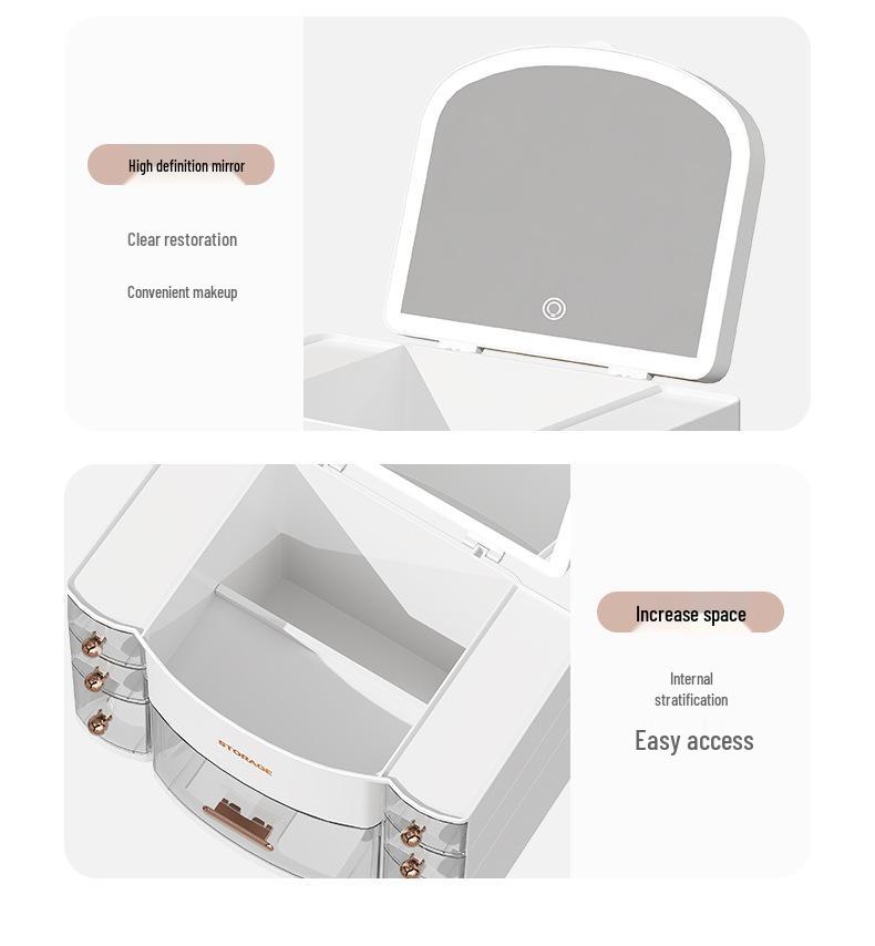 Large Multifunctional Dustproof Cosmetic Organizer for Living Room - Desktop Lipstick Storage Box