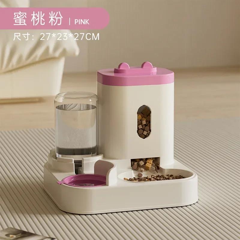 Automatic Feeder Dog Cat Food Bowl With Water Fountain Large Capacity Container Puppy Pet Accessories Pet Food Storage Dispenser