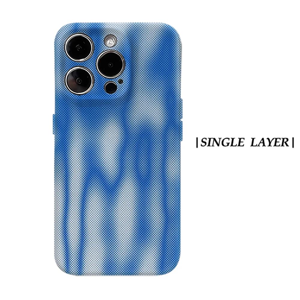Blue Halftone Phone Case for IPhone 17 16 15 14 13 Pro Max Plus for Magnetic Single Double-layer Tough Case