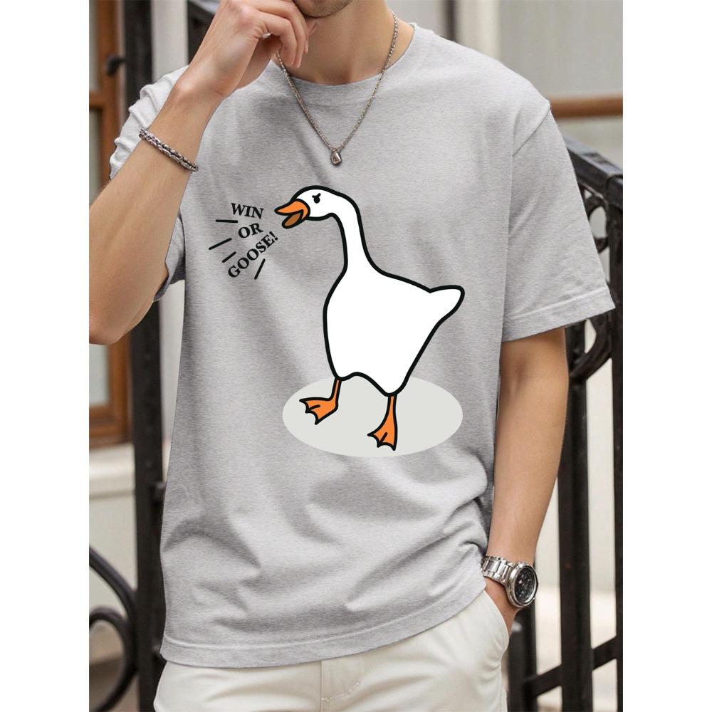 Win Or Goose Printed T-Shirts Womens Summer Cotton Tops Loose O-Neck Comfortable Short Sleeve T Shirts Womans Clothes