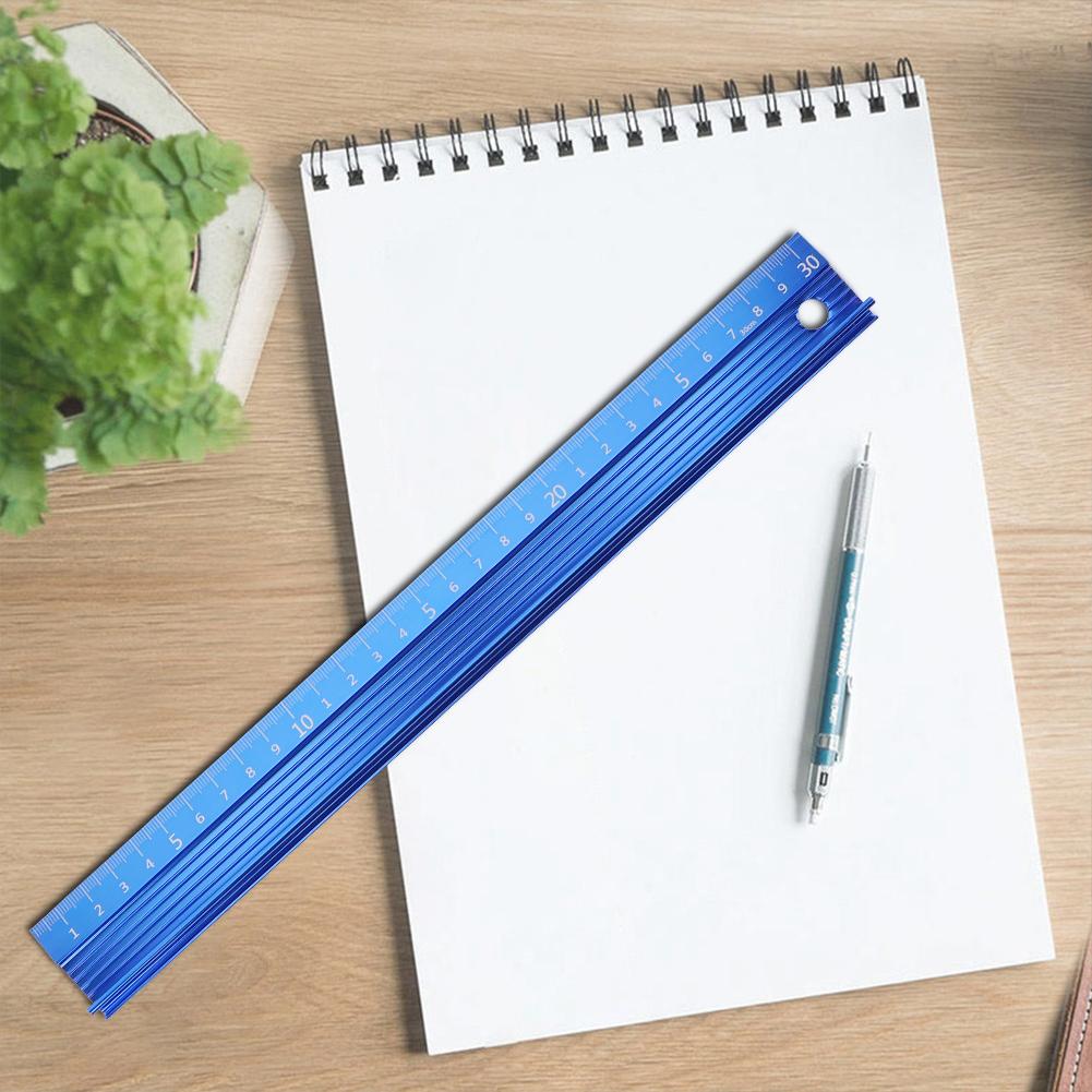 20CM 30CM 45CM 60CM Cutting Ruler Metal Craft Safety Ruler Non Slip Aluminum Alloy Metal Ruler Straight Edge Ruler Leather Tool