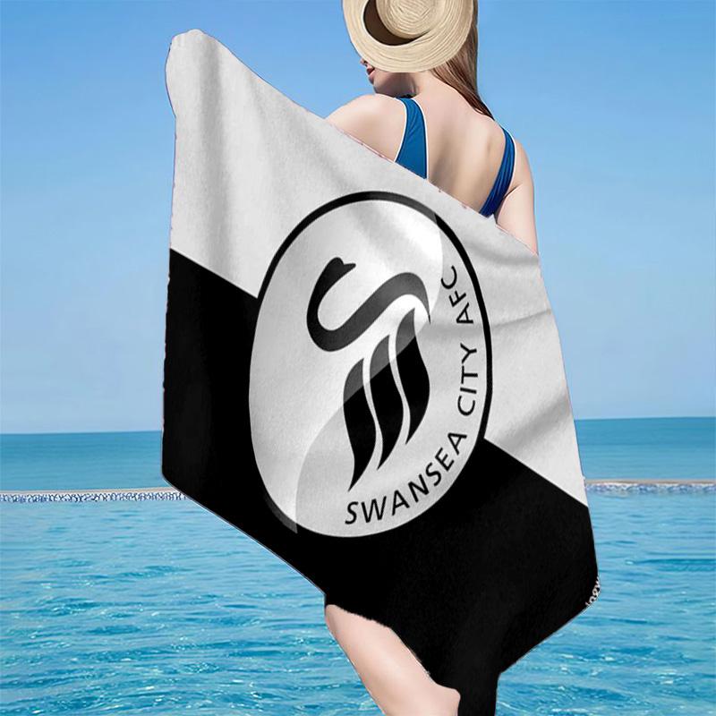 Swansea City AFC Wappen Mikrofaser Strandtuch, Leicht und Schnelltrocknend, für Sommerreisen, Strand-Essentials, Schwimmbad