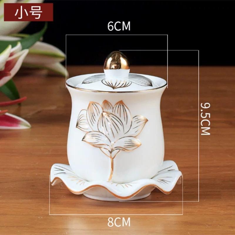 1pc Household Ceramic Water Supply Cup Buddha Hall and Buddhist Equipment Sacrificial Water Cup Chinese Style Home Decoration