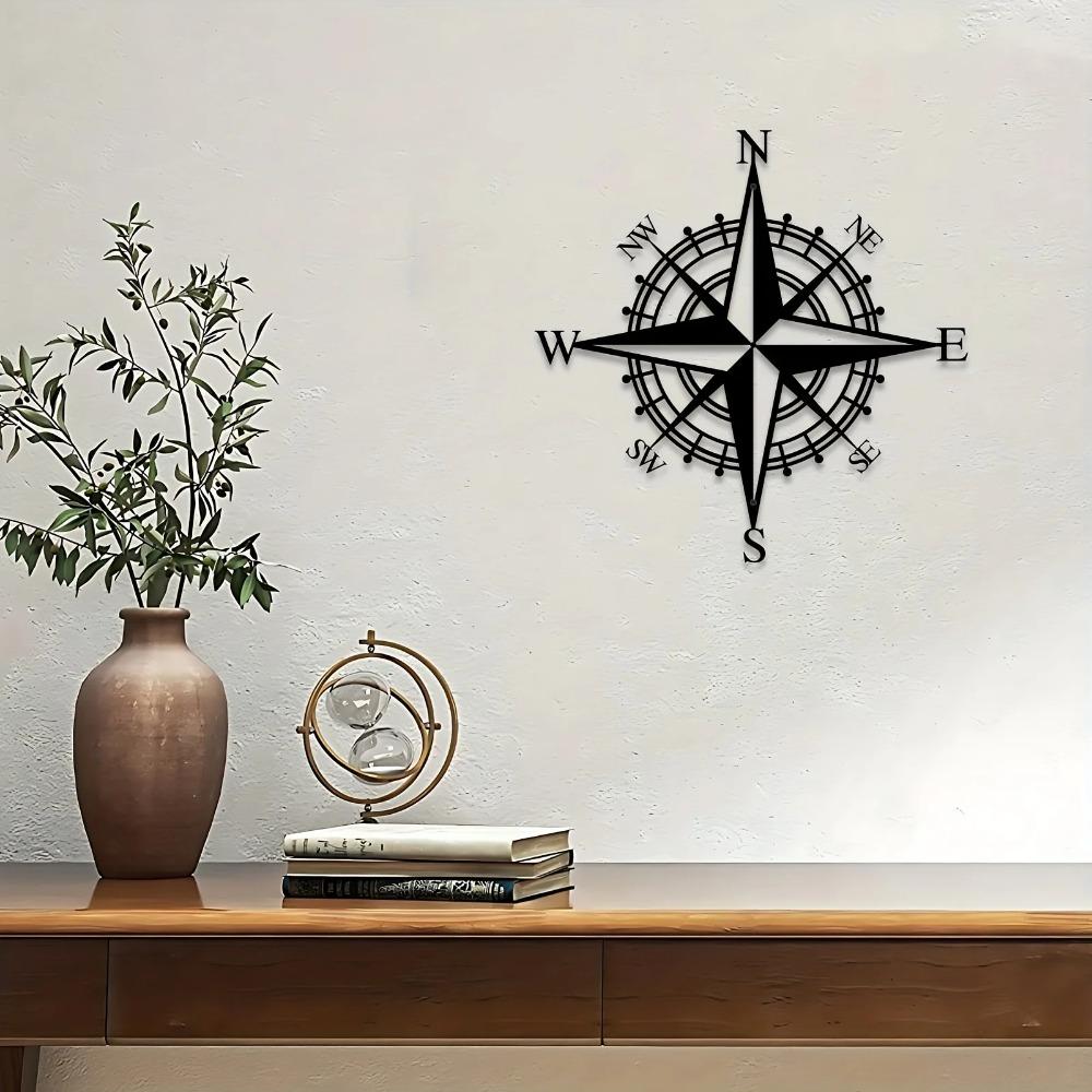 Wandkunst aus Metall mit nautischem Kompass – Heimdekoration im Piratenstil | Ideal als Geschenk für Schlafzimmer, Wohnzimmer, Garten und Bauernhof