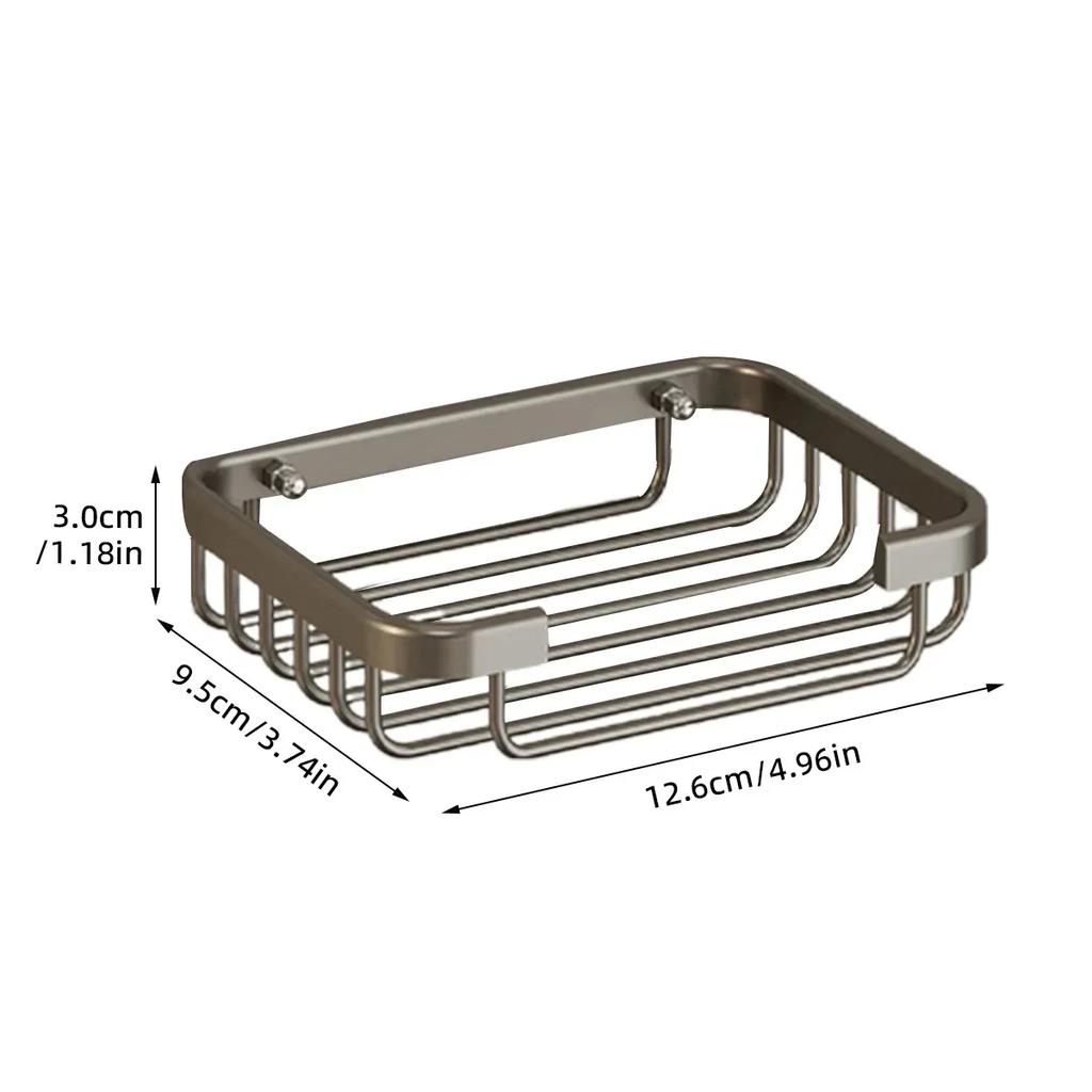 Aluminum Alloy Soap Dish Bathroom Soap Holder With Drain Water Wall Mounted Soap Box Bathroom Accessories