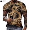 Herren T-Shirts Drachenmuster Kurzarm Tee Mode Straße Rundhals Oberteil Trend Tier 3D-Druck Locker Vielseitig Herrenbekleidung