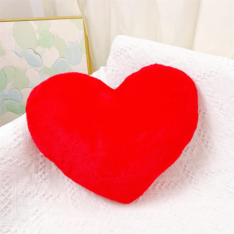Liebeskissen Großes rotes Herzförmiges Kissen Flauschiges Herz Wurfkissen Dekorativ für Sofa Couch Bett Liebeszimmer Dekoration