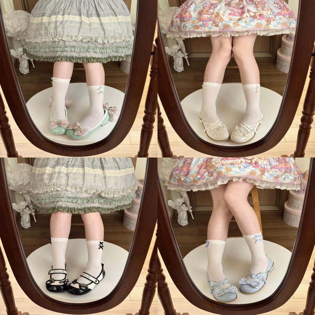 Cotton Lolita Socks With Sweet Side Bow For Girls Spring Summer Fashion