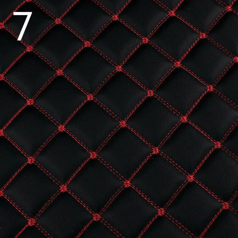 100x158cm Faux Leather Fabric Sponge Quilted Embroidered Car Interior Material Car Foot Pad Home Decor Wear-resistant Leather