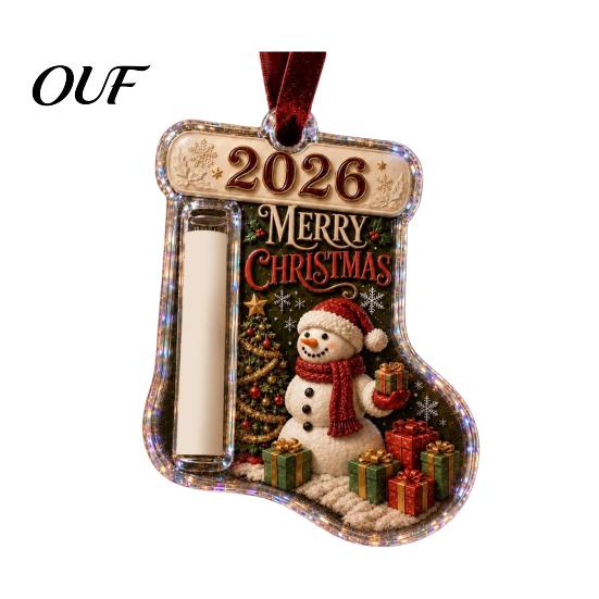 Unique Xmas Money Display Stocking Shaped Christmas Cash Gift Ornament, Acrylic Holder Hanging Clip Decor, Tree for Tree, Holiday Party Supplies