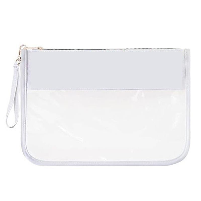 Waterproof PVC makeup bag, large capacity multifunctional toiletry bag, towel embroidered letter sticker, coin purse standard белый