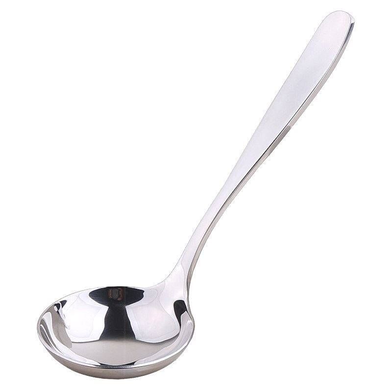 Household Soup Spoon 304J Stainless Steel Spoon Large Head Deepened Soup Spoon Dining Spoon Kitchen Soup Spoon Noodle Spoon