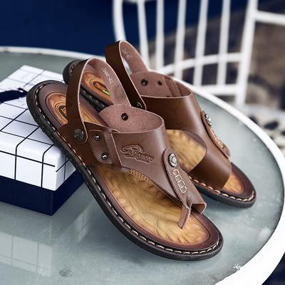 Sandale de damă cusute manual, confortabile, din piele moale, la modă, două moduri de purtare, mărimi mari