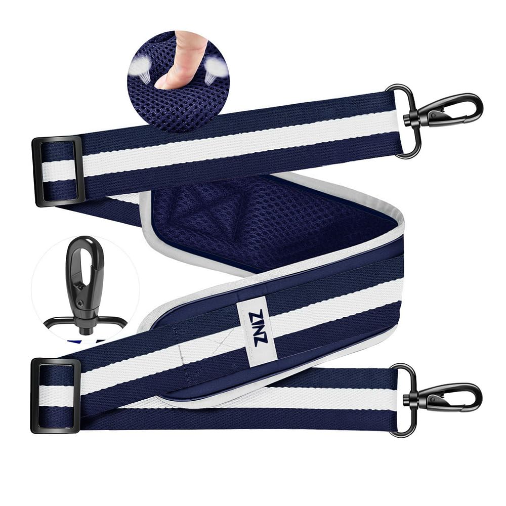 [ZINZ] Ультратолстый фиксированный мягкий плечевой ремень, 193 см, Универсальный ремень для сумки с подушкой и двойной регулируемой пряжкой для баланса, Подходит для сумок для ноутбуков,