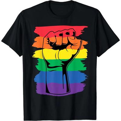 Graphic Birthday Gift Pride Month Merch LGBT Rainbow Fist LGBTQ Gay Pride T-Shirt Unisex Style Shirts for Women Men Clothing
