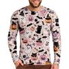 Halloween All Over Print T Shirt,   Cute Pumpkin Graphic Tee for Women Men