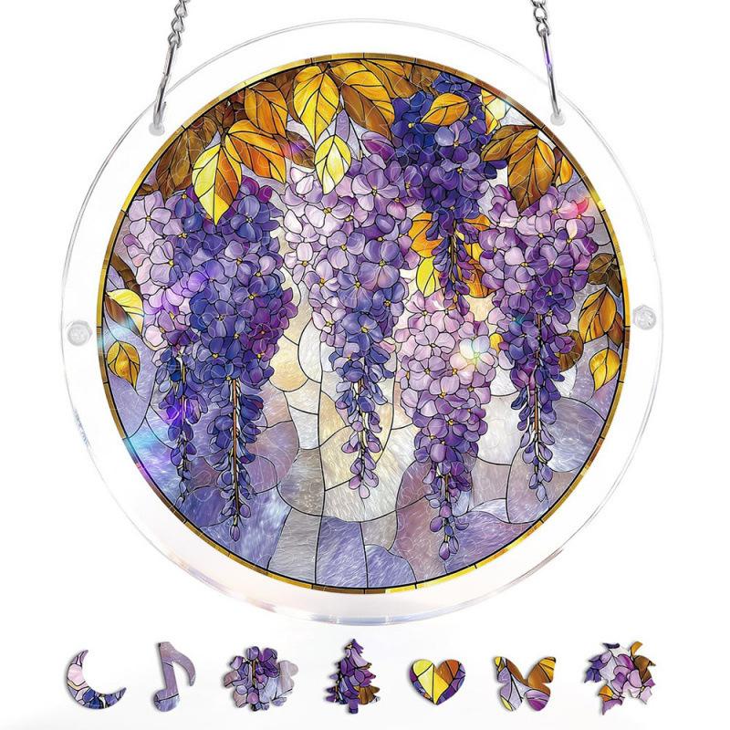 Acryl-Sonnenfänger Fenster-&Garten-Hänge-Sonnenfänger Regenbogen Innenfenster-Dekoration für Wohnzimmer Schlafzimmer Bunte Acryl-Puzzles Sonnenfänger