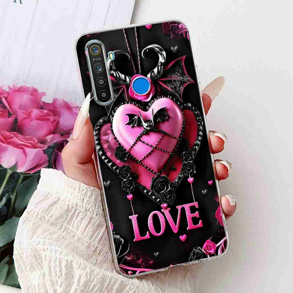 For Realme 5 RMX1911 6.5" Case Fashion Colorful Flower Soft Silicone TPU Cover For Oppo Realme5 RMX1919 Butterfly Bumper Shell