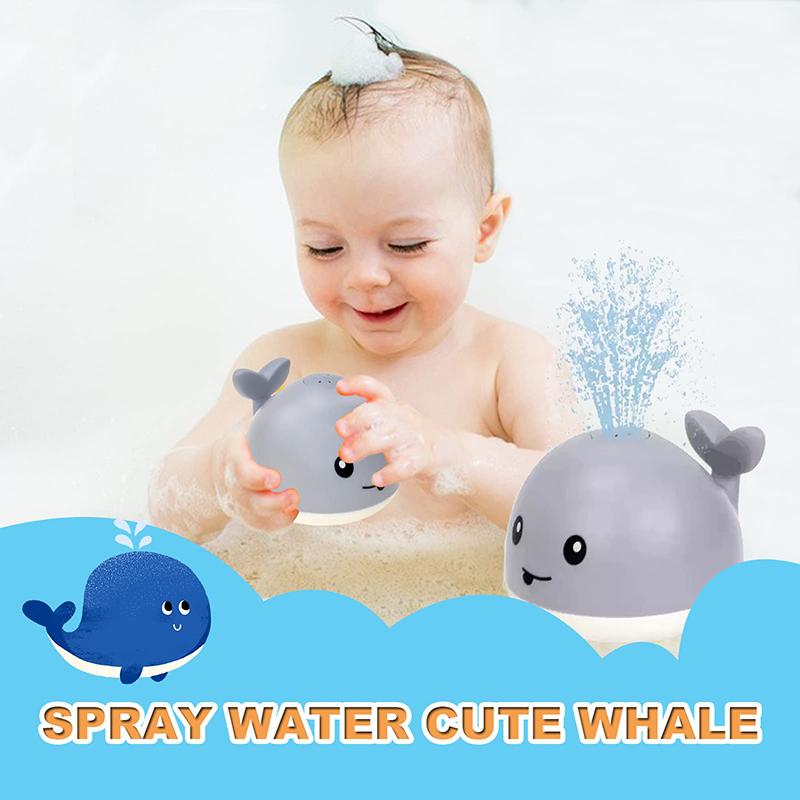 Non-Toxic Baby Light Up Bath Toys Whale Automatic Sprinkler Bathtub Toys Pool Bathroom Shower Bath Toys For Toddlers Infant Kids Children Gift