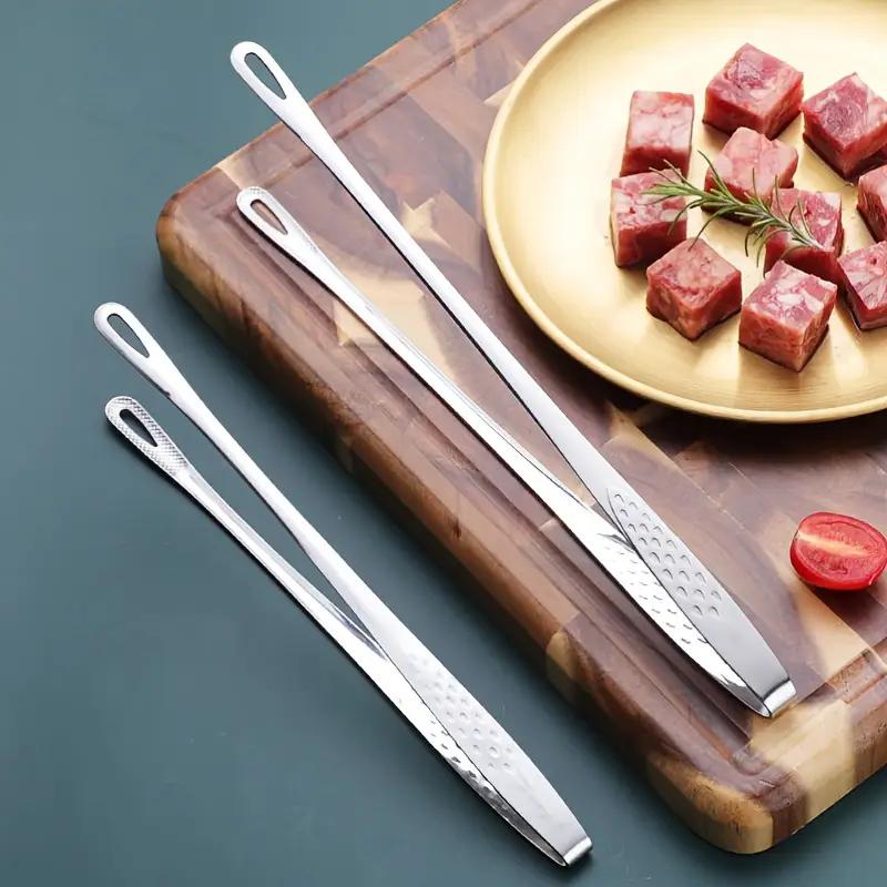 1PC Stainless Steel Food Tongs Long Handle Non-slip Barbecue Tongs Steak Tongs Kitchen Cooking Tool Accessories BBQ Cooking Tongs